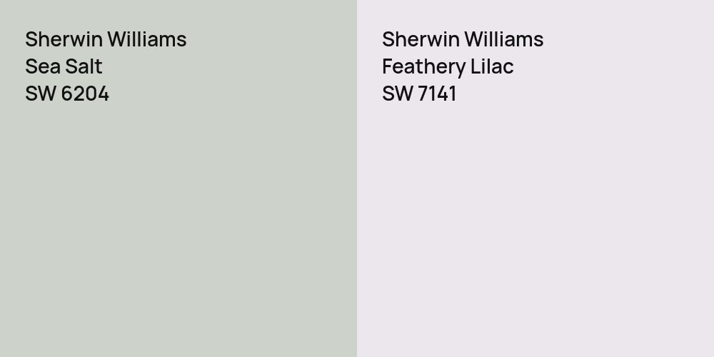 Sherwin Williams Sea Salt vs. Sherwin Williams Feathery Lilac