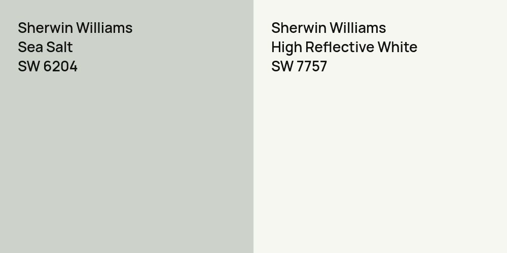 Sherwin Williams Sea Salt vs. Sherwin Williams High Reflective White