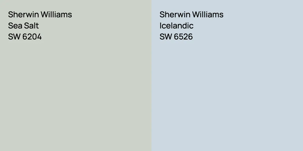 Sherwin Williams Sea Salt vs. Sherwin Williams Icelandic