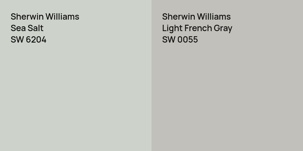 Sherwin Williams Sea Salt vs. Sherwin Williams Light French Gray