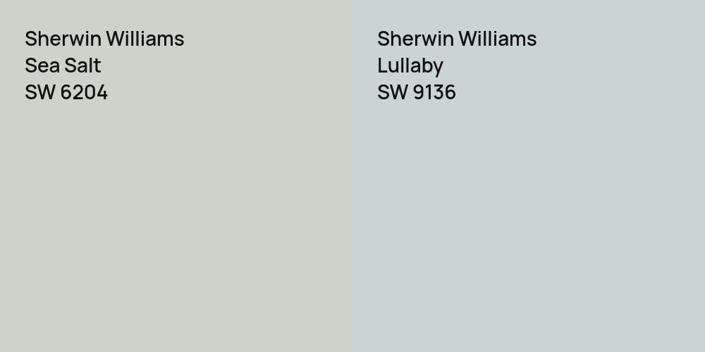 Sherwin Williams Sea Salt vs. Sherwin Williams Lullaby