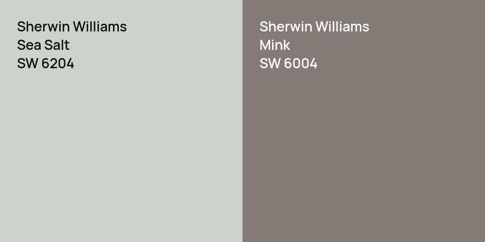 Sherwin Williams Sea Salt vs. Sherwin Williams Mink