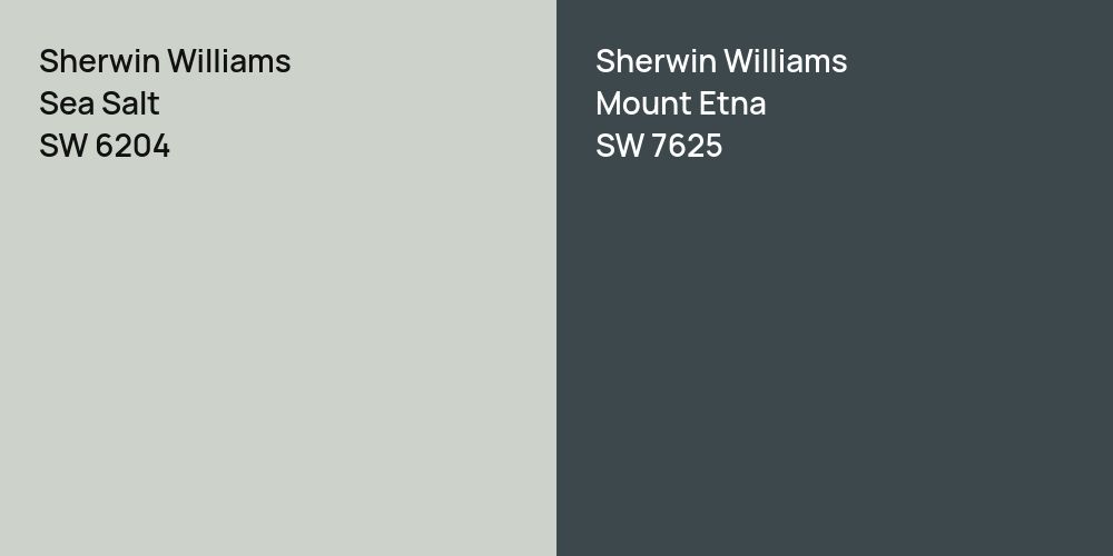 Sherwin Williams Sea Salt vs. Sherwin Williams Mount Etna