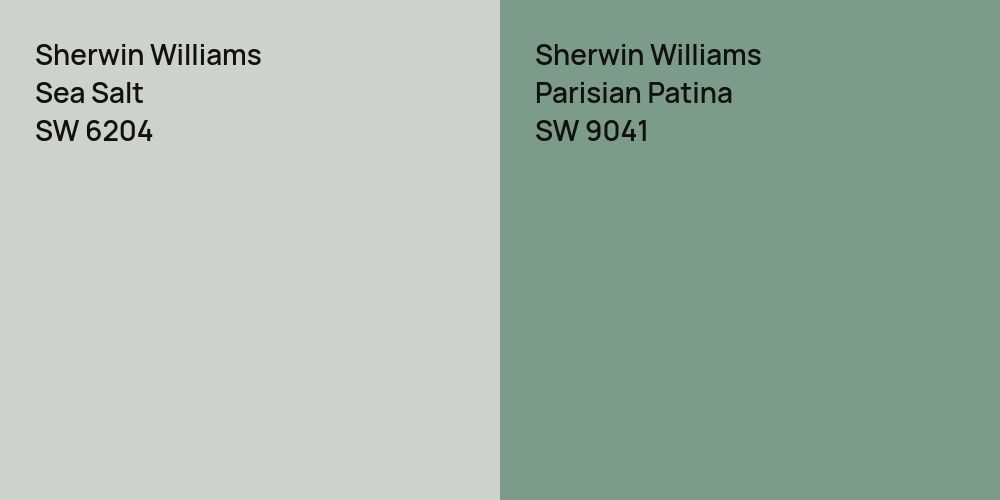 Sherwin Williams Sea Salt vs. Sherwin Williams Parisian Patina