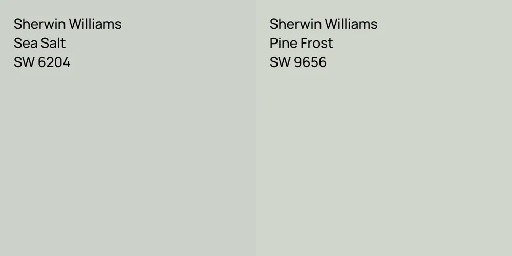 Sherwin Williams Sea Salt vs. Sherwin Williams Pine Frost