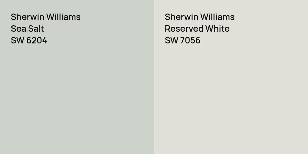 Sherwin Williams Sea Salt vs. Sherwin Williams Reserved White