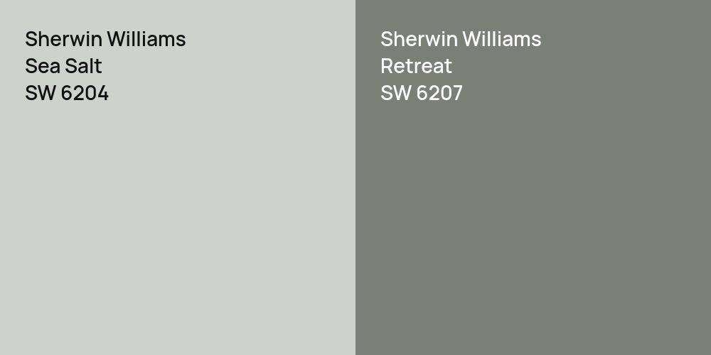 Sherwin Williams Sea Salt vs. Sherwin Williams Retreat