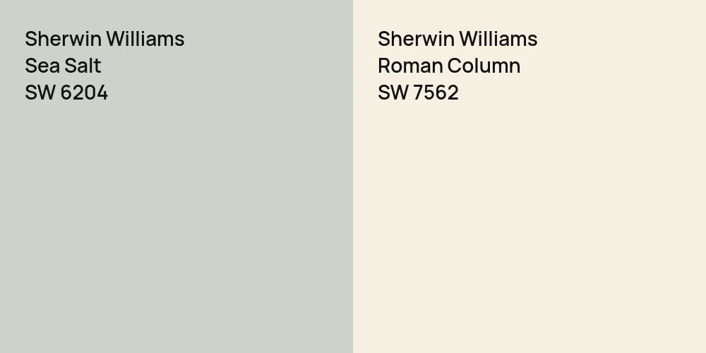 Sherwin Williams Sea Salt vs. Sherwin Williams Roman Column