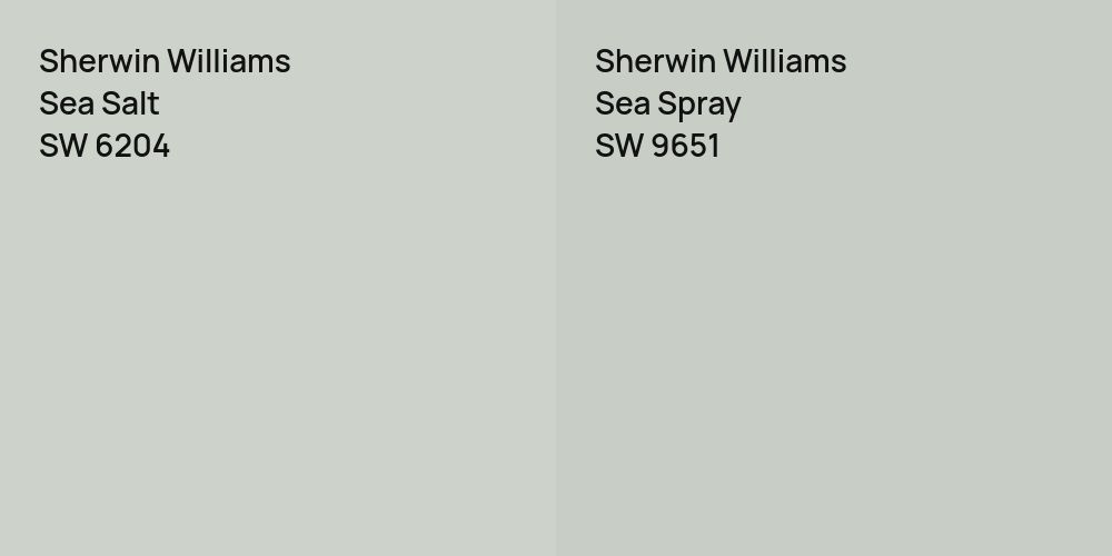 Sherwin Williams Sea Salt vs. Sherwin Williams Sea Spray