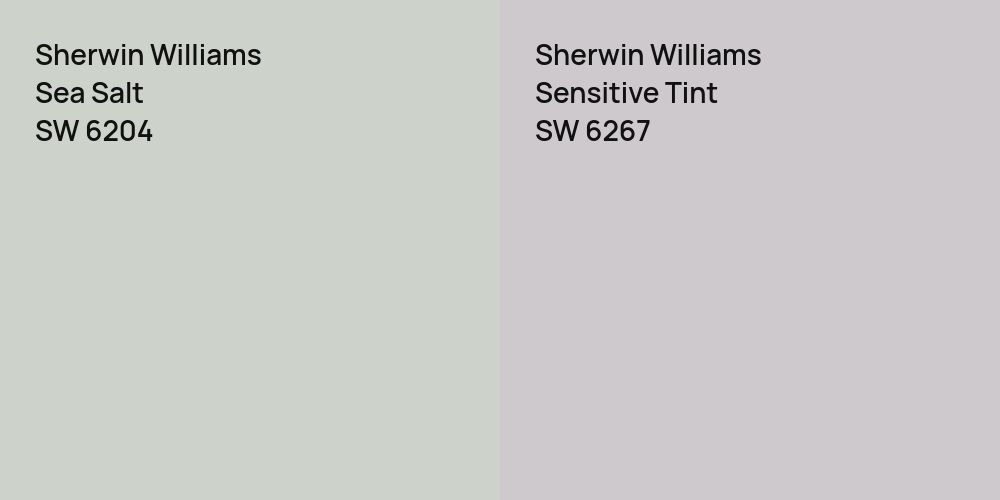 Sherwin Williams Sea Salt vs. Sherwin Williams Sensitive Tint