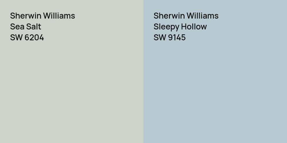 Sherwin Williams Sea Salt vs. Sherwin Williams Sleepy Hollow