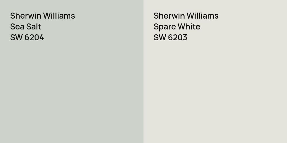 Sherwin Williams Sea Salt vs. Sherwin Williams Spare White