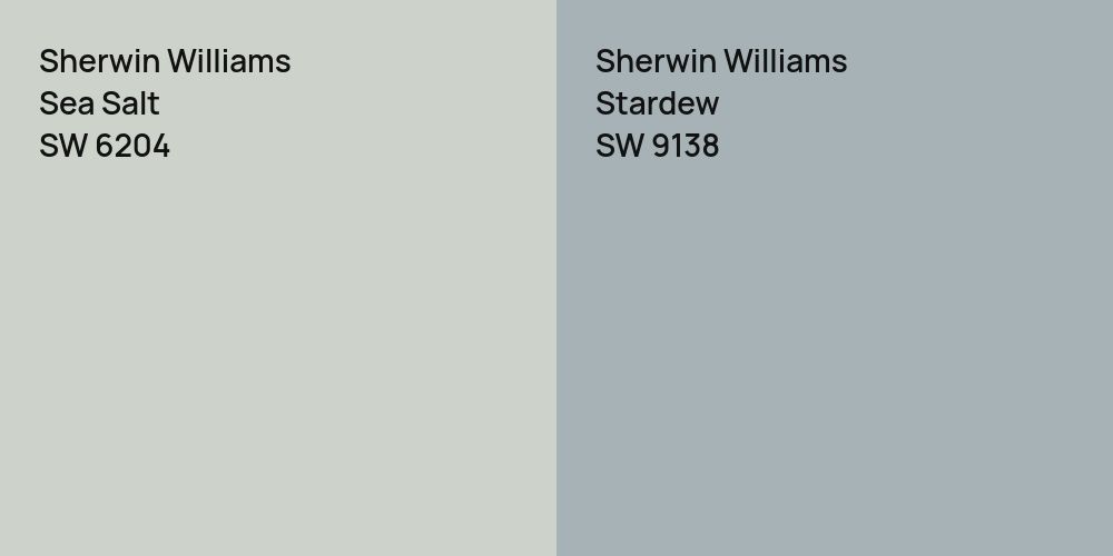 Sherwin Williams Sea Salt vs. Sherwin Williams Stardew