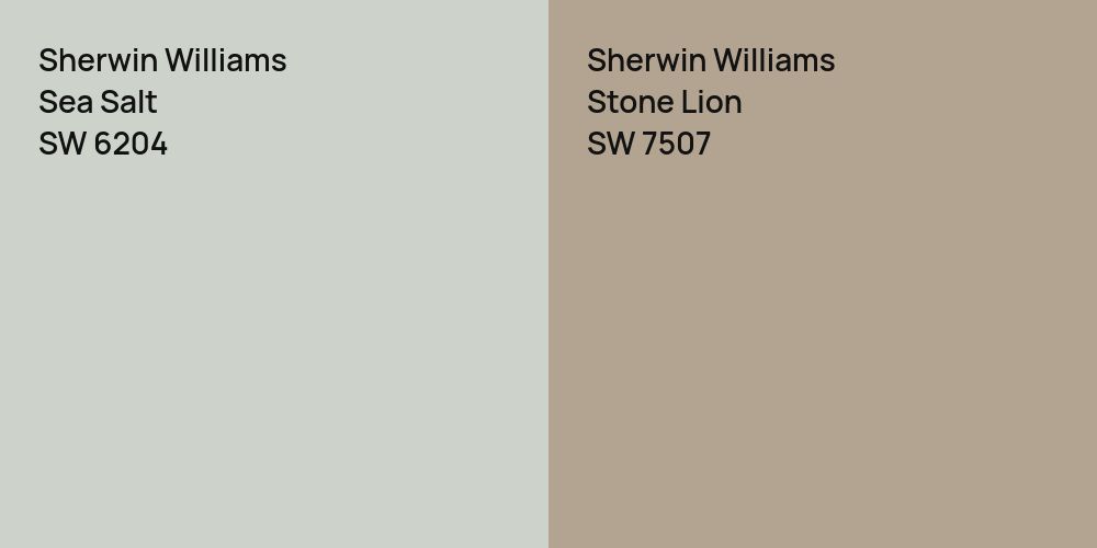 Sherwin Williams Sea Salt vs. Sherwin Williams Stone Lion