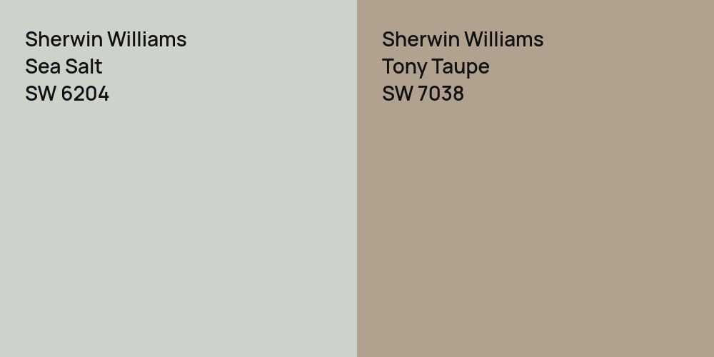 Sherwin Williams Sea Salt vs. Sherwin Williams Tony Taupe