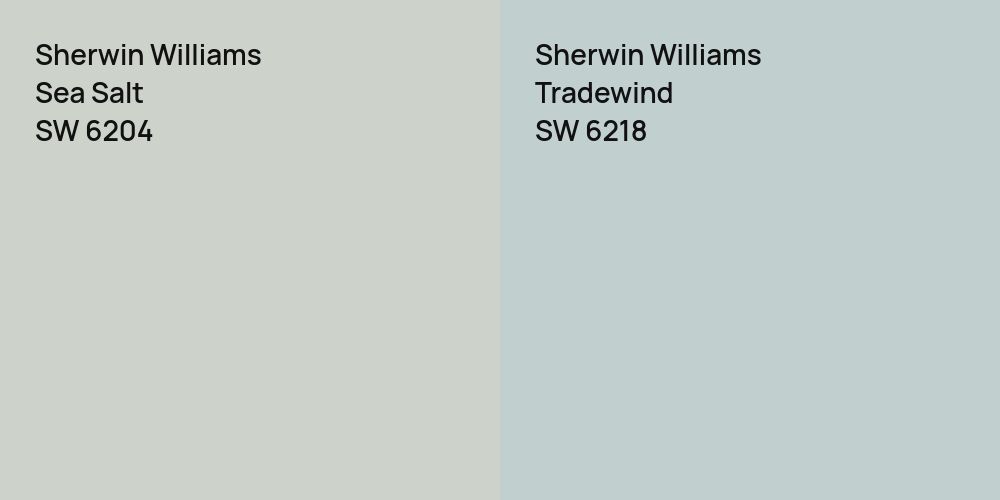 Sherwin Williams Sea Salt vs. Sherwin Williams Tradewind