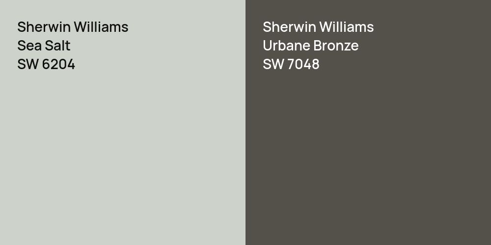 Sherwin Williams Sea Salt vs. Sherwin Williams Urbane Bronze