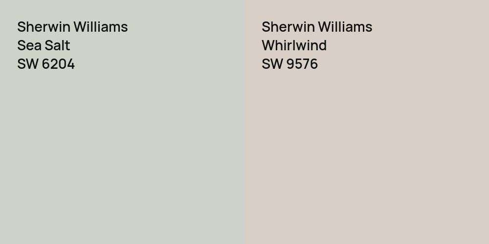 Sherwin Williams Sea Salt vs. Sherwin Williams Whirlwind