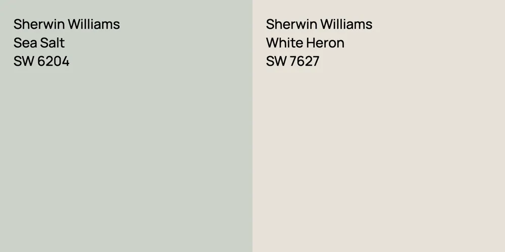 Sherwin Williams Sea Salt vs. Sherwin Williams White Heron