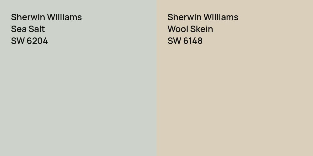 Sherwin Williams Sea Salt vs. Sherwin Williams Wool Skein