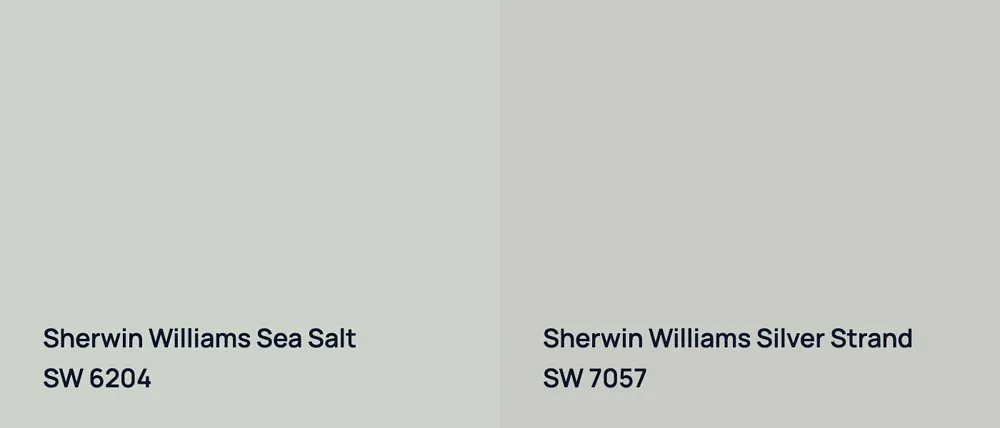 Sherwin Williams Sea Salt SW 6204 vs Sherwin Williams Silver Strand SW 7057