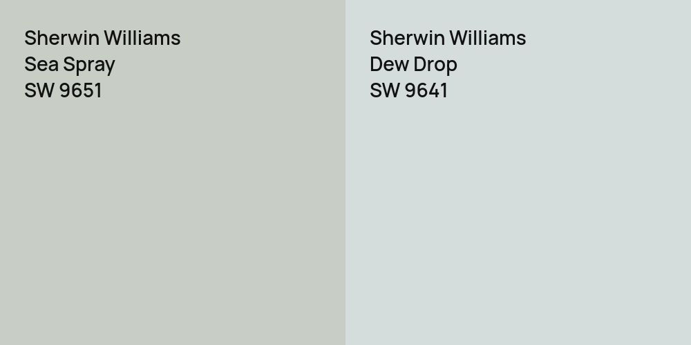 Sherwin Williams Sea Spray vs. Sherwin Williams Dew Drop