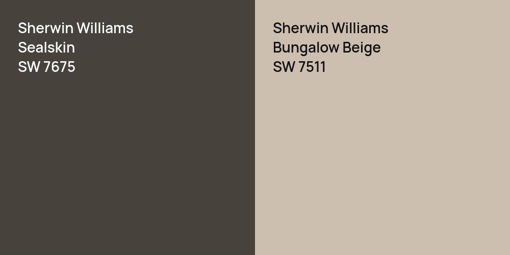 Sherwin Williams Sealskin vs. Sherwin Williams Bungalow Beige