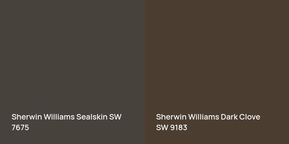 Sherwin Williams Sealskin vs. Sherwin Williams Dark Clove