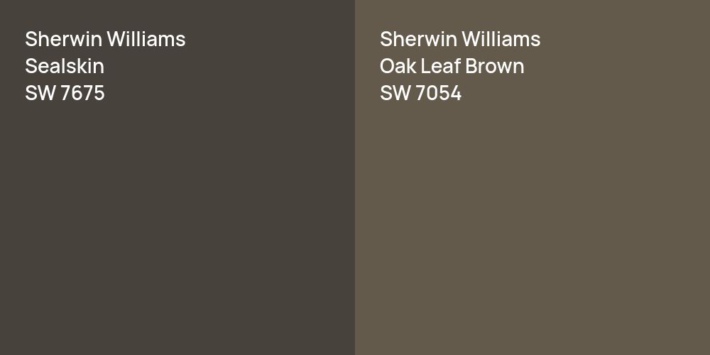 Sherwin Williams Sealskin vs. Sherwin Williams Oak Leaf Brown