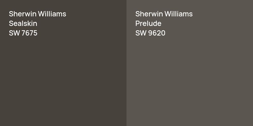 Sherwin Williams Sealskin vs. Sherwin Williams Prelude