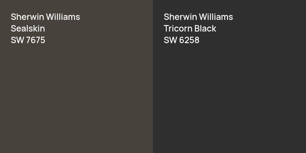 Sherwin Williams Sealskin vs. Sherwin Williams Tricorn Black