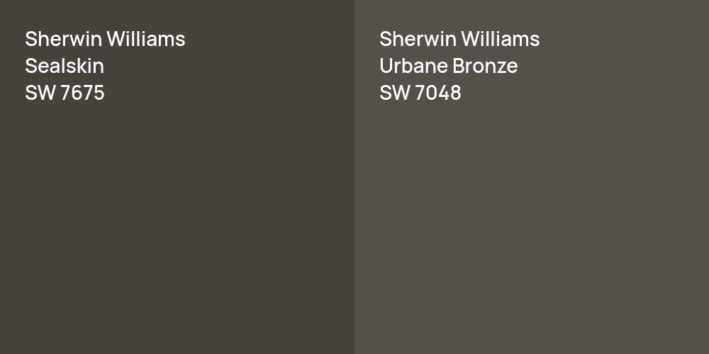 Sherwin Williams Sealskin vs. Sherwin Williams Urbane Bronze