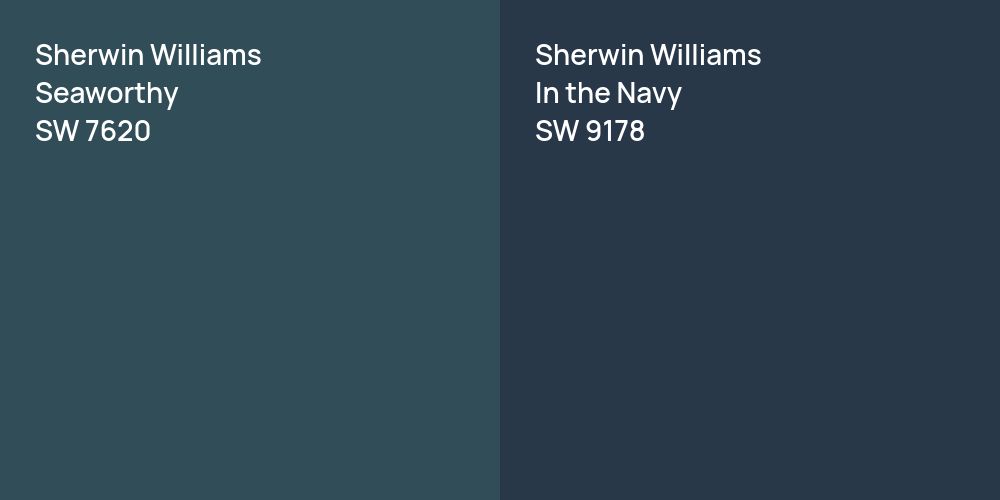 Sherwin Williams Seaworthy vs. Sherwin Williams In the Navy