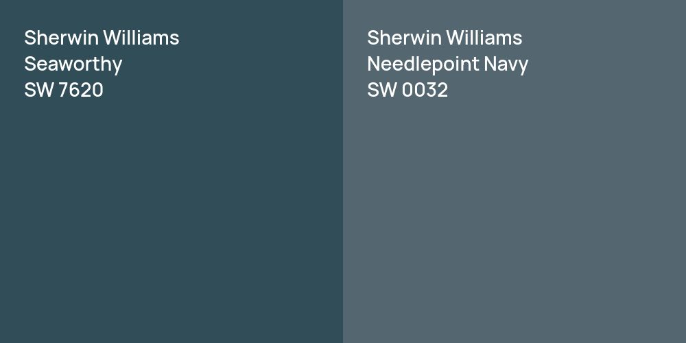 Sherwin Williams Seaworthy vs. Sherwin Williams Needlepoint Navy