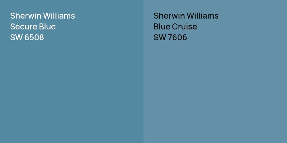 Sherwin Williams Secure Blue vs. Sherwin Williams Blue Cruise