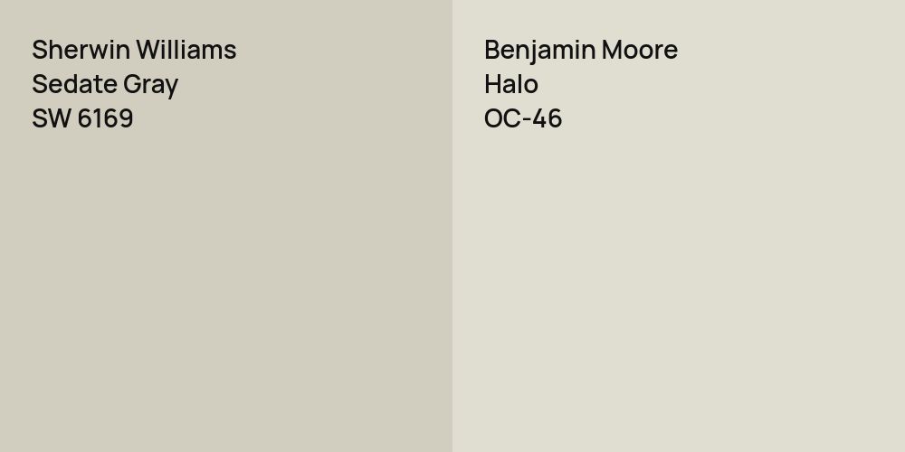 Sherwin Williams Sedate Gray vs. Benjamin Moore Halo