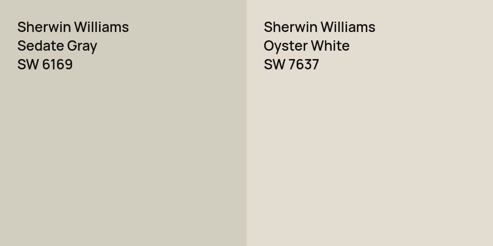 Sherwin Williams Sedate Gray vs. Sherwin Williams Oyster White