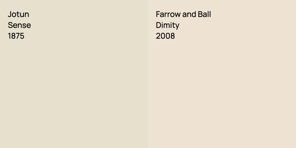 Jotun Sense vs. Farrow and Ball Dimity