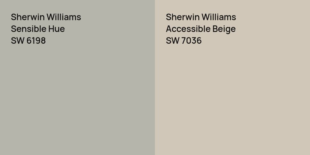 Sherwin Williams Sensible Hue vs. Sherwin Williams Accessible Beige