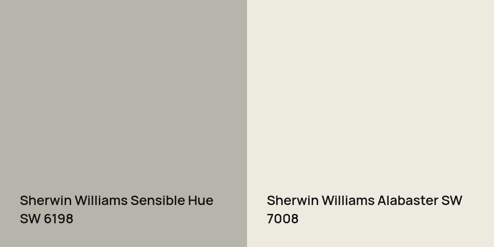 Sherwin Williams Sensible Hue vs. Sherwin Williams Alabaster