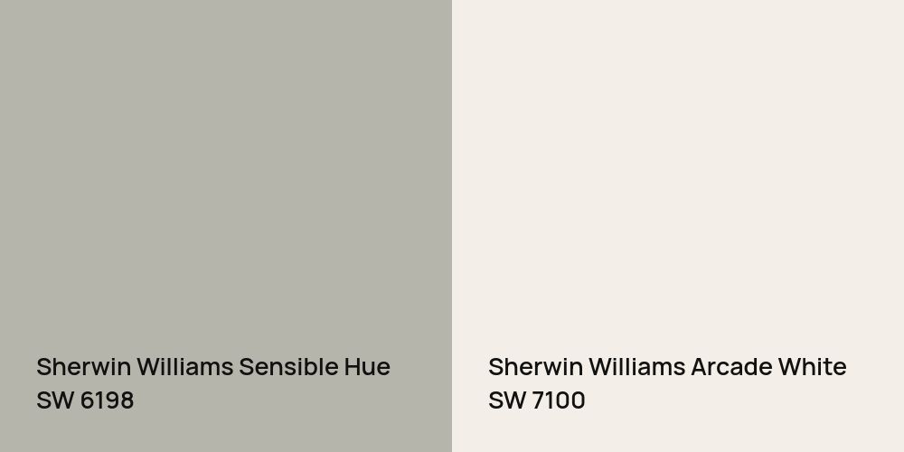 Sherwin Williams Sensible Hue vs. Sherwin Williams Arcade White