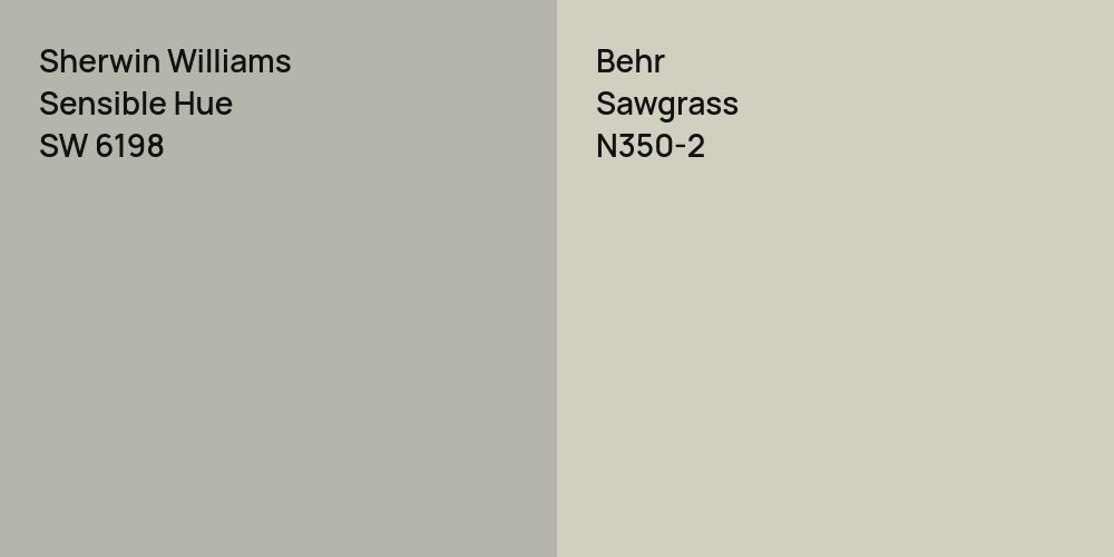 Sherwin Williams Sensible Hue vs. Behr Sawgrass