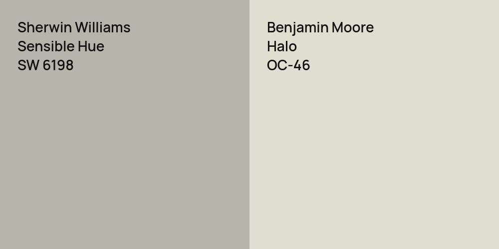 Sherwin Williams Sensible Hue vs. Benjamin Moore Halo