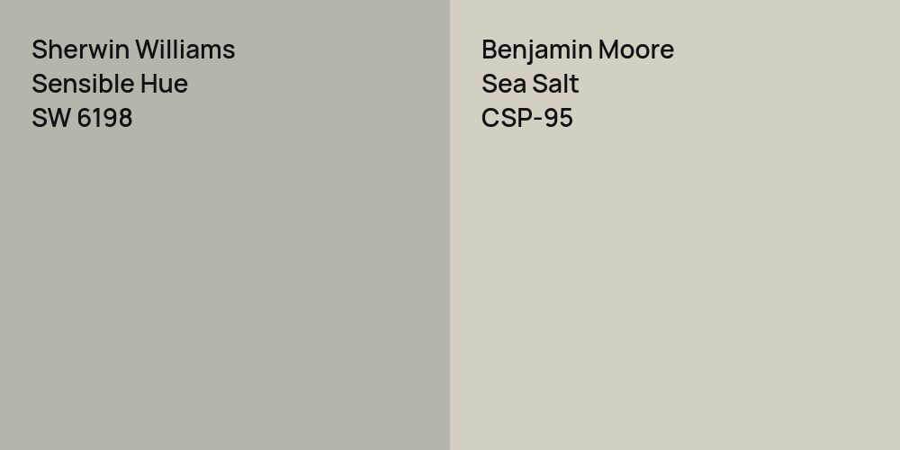 Sherwin Williams Sensible Hue vs. Benjamin Moore Sea Salt