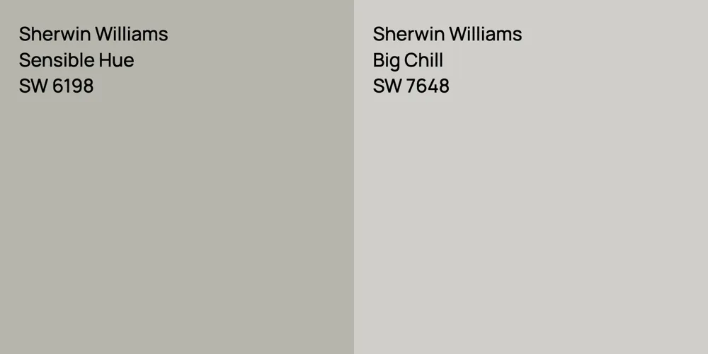 Sherwin Williams Sensible Hue vs. Sherwin Williams Big Chill