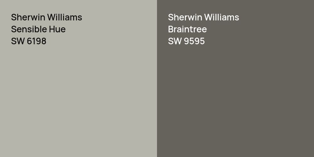 Sherwin Williams Sensible Hue vs. Sherwin Williams Braintree