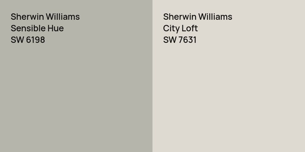 Sherwin Williams Sensible Hue vs. Sherwin Williams City Loft