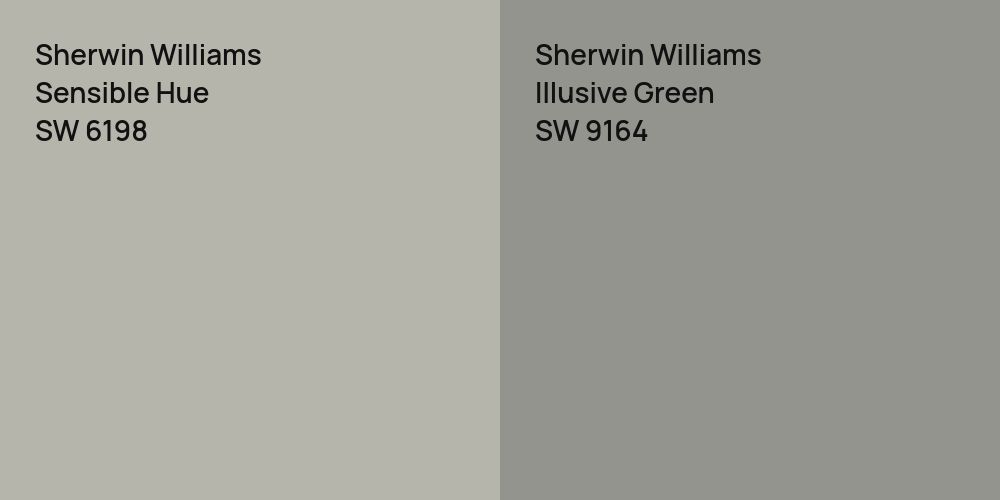 Sherwin Williams Sensible Hue vs. Sherwin Williams Illusive Green