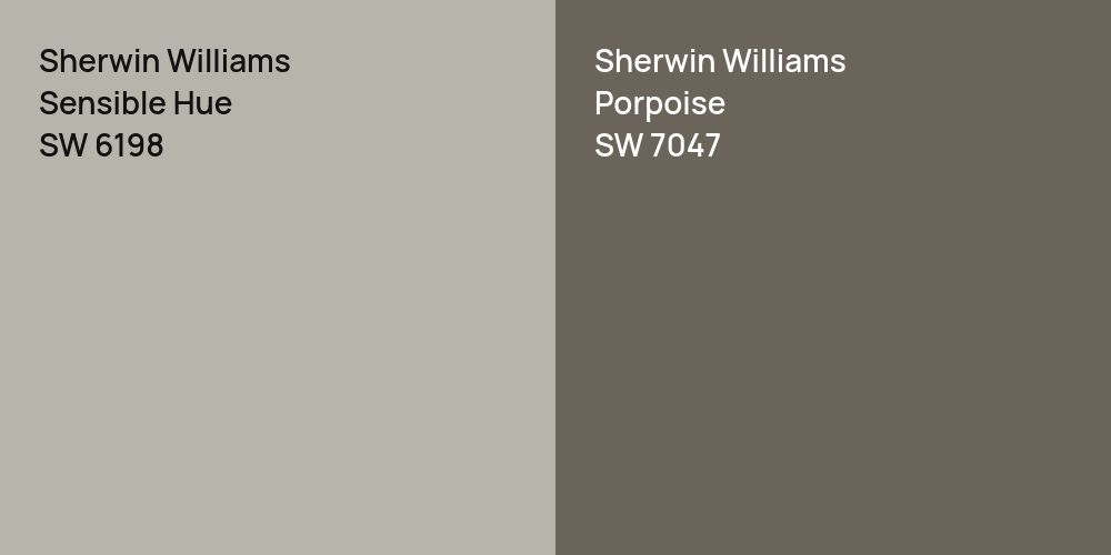 Sherwin Williams Sensible Hue vs. Sherwin Williams Porpoise