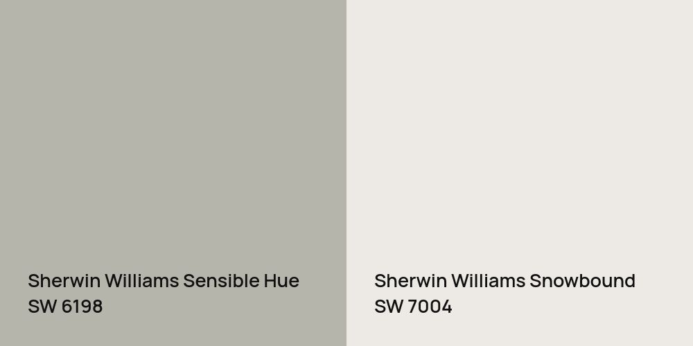 Sherwin Williams Sensible Hue vs. Sherwin Williams Snowbound